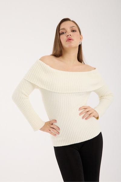 İLKCET MODA Flexible Madonna Collar Women's Knitwear Sweater