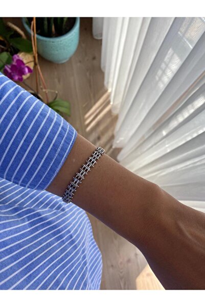 XUPING JEWELRY Silver Xp Chain Bracelet with Zircon Stone