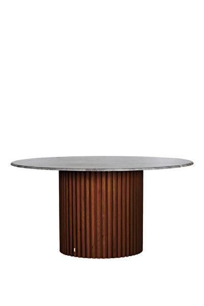 Ananas Docia Serisi Forest Traverten Geniş Yuvarlak Yemek Masası