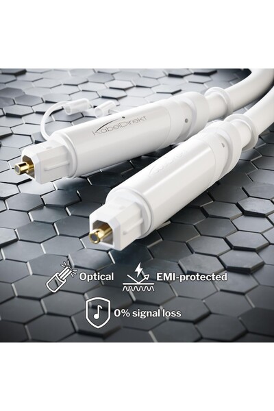 KABELDIREKT TOSLINK Optical Audio Cable, 4 m, White