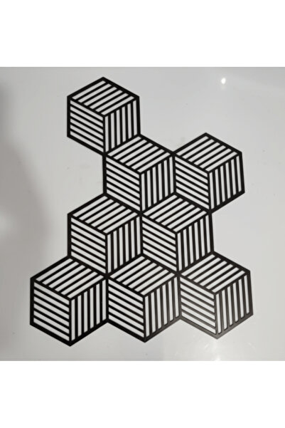 genric Metal Wall Decor with 3D Cube Design