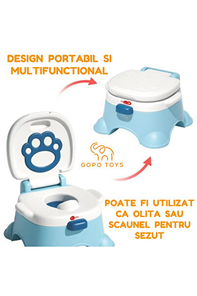 Gopo Toys Musical Potty for Children, Portable Chair, Ergonomic Backrest, Protective Cover and Seat