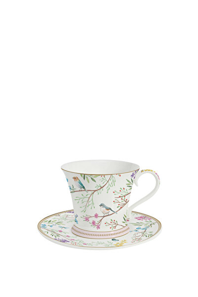 Easy Life Collection's Birds Melody Porselen Çay Fincanı ve Tabağı