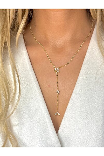 YOUES JEWELRY قلادة نسائية على شكل حرف Y من الفولاذ 316L