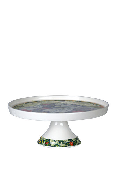 Lucky Art Sylva Desenli New Bone China Porselen Ayaklı Kek Standı 27 cm