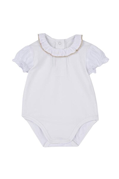 Chicco Baby Body alb cu mânecă scurtă pentru bebeluși (0-9 luni)