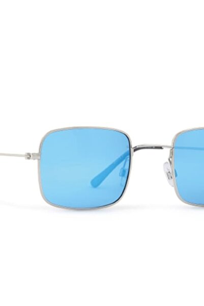 INVU Men's Square Polarized Sunglasses, Silver