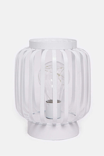 REDTAG White Metal LaNtern Lamp With Led Bulb
