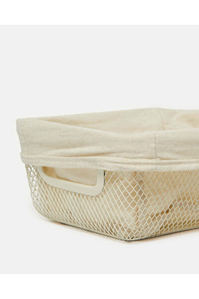 REDTAG White Metal Rectangle Basket With Fabric