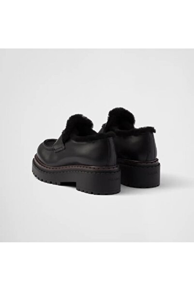 Prada Sport Women's Loafer with Fur Inside Leather