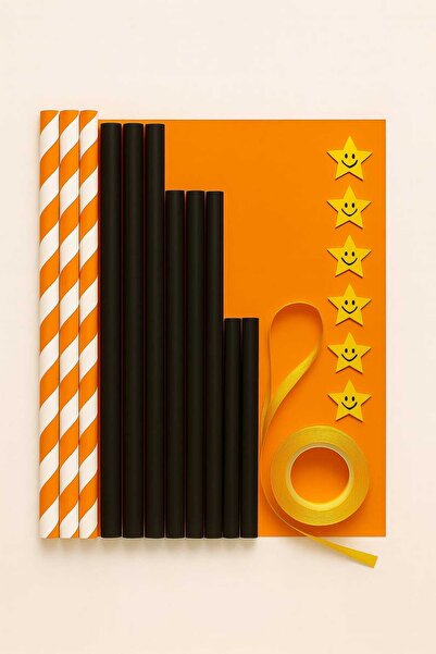 Paper Straws 3D Creative Kit for Kids – Modeling & Construction (Orange)