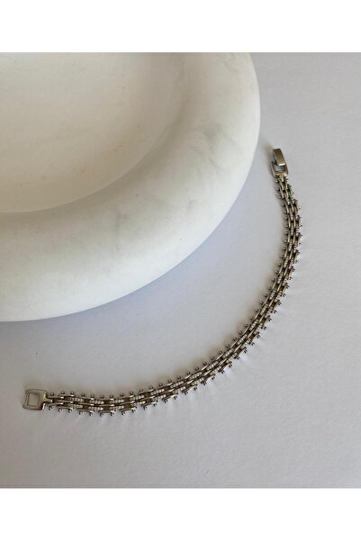 XUPING JEWELRY Silver Xp Chain Bracelet with Zircon Stone