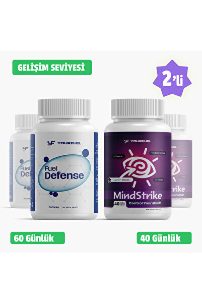 yourfuel FuelDefense + MindStrike 4'lü Set (2 FuelDefense + 2 MindStrike) Tak...