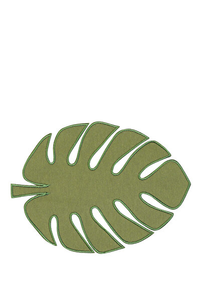 Matis Home Line Monstera Yeşil Keten Yaprak Desenli 2'li Amerikan Servis