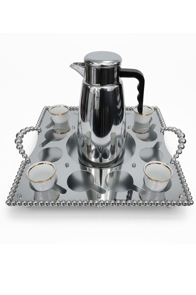 Generic Luxury serving tray and cup holder with a ribbed bubble design.