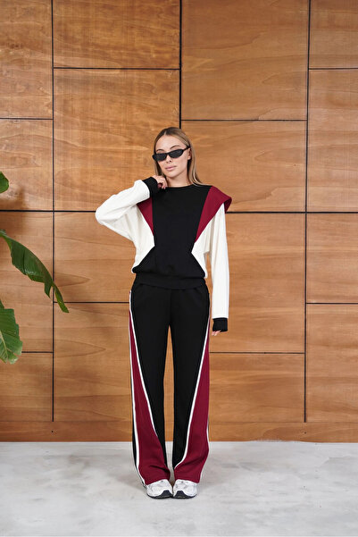 cemo Color Block Maroon Black White Sports Team