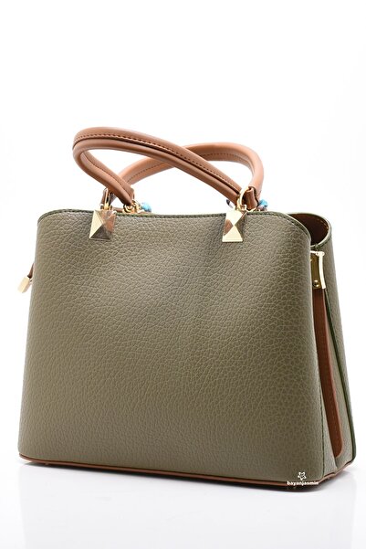 Jasmin Khaki Shoulder Strap Three Compartment Women's Shoulder Bag