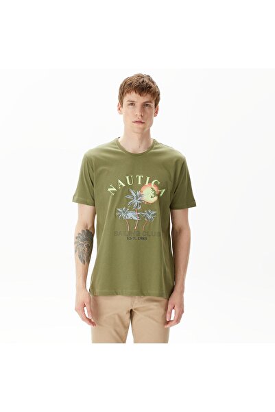 Nautica Men's Green Standard Fit T-Shirt