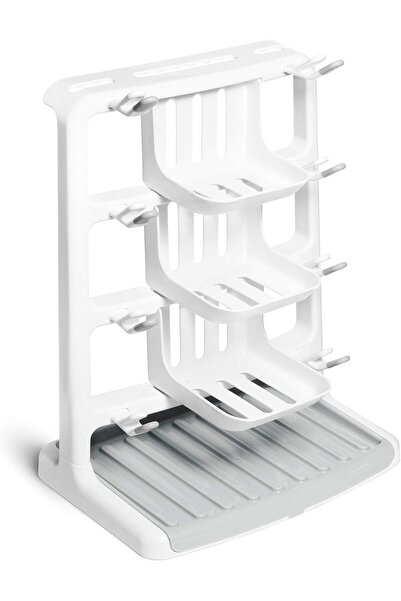 Munchkin رف تجفيف وتنظيم زجاجات الأطفال الموفر للمساحة، أبيض، بلاستيك