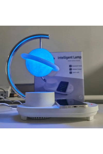 Generic Smart modern lamp (wireless charger, speakers, and LED surround sound)