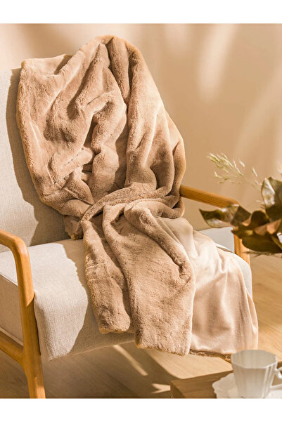 LC Waikiki Bej Pelüş Tv Battaniyesi 120x160 Cm