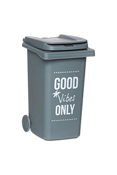 OEM Good Vibes Mini Plastic Trash Can Grey 0.48l