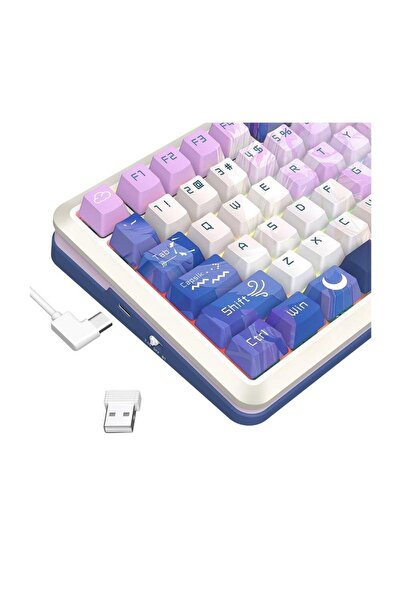REDRAGON Flekact Pro Bluetooth and wireless mechanical gaming keyboard white Anime RGB lighting
