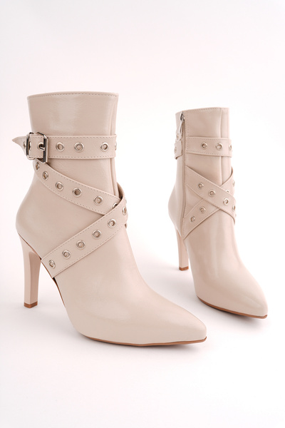 Madam Tarz Μπότες με λεπτό τακούνι και ζώνη κάψουλας BLN-2401