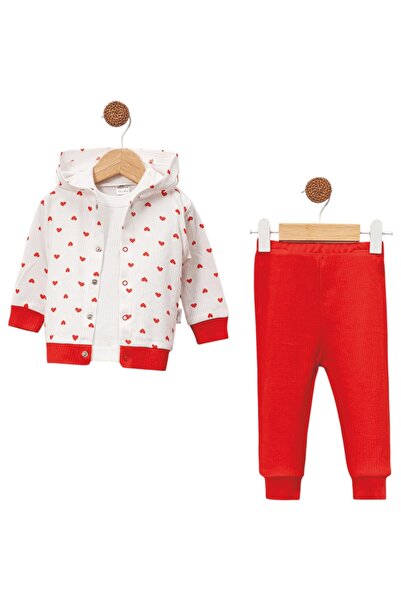 EXTRAÇARŞI 3-Piece Baby Set with Heart Printed on the Front