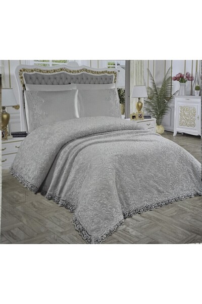 BRL ÇEYİZ HOME طقم مفرش سرير مكون من 6 قطع من الدانتيل الفرنسي