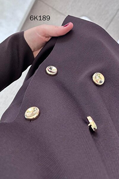 İnce Topuk Double-Breasted Collar Buttoned Knitwear Cardigan 6K189