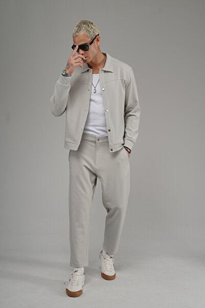 Butik Trend Biz Regular Snap Fastener Jacket Pants Bottom Top Set