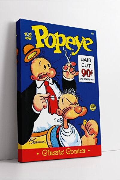 KOSS Dijital Scenă amuzantă de frizer în stil retro de benzi desenate, pictur...