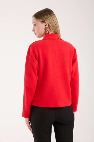 İLKCET MODA Double Pocket Button Detailed Knitwear Cardigan