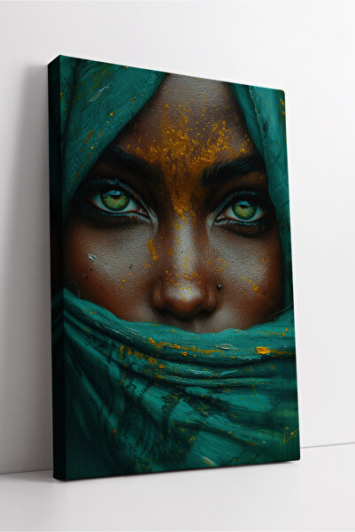 KOSS Dijital Pictură pe pânză cu ochi misterioase în tonuri verzi |   Pictură...