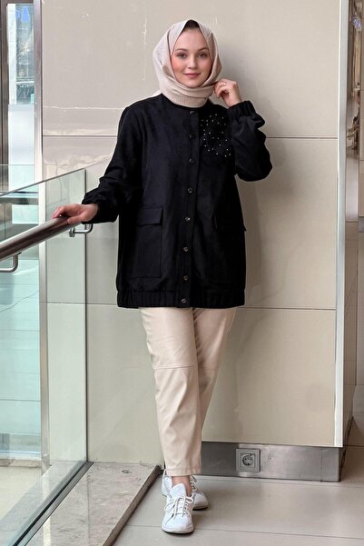 Nuss Front Snap Fastener Double Pocket Suede Cap