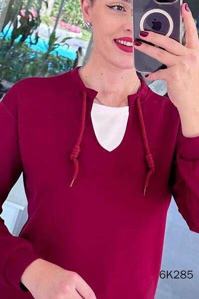 İnce Topuk Collar Detail Modal Sweatshirt 6K285