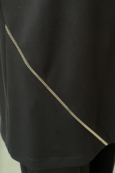 Nuss Asymmetrical Zipper Detailed Tunic Trouser Set