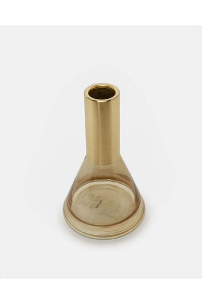 REDTAG Gold Metal And Glass Inverted Cylinder Vase