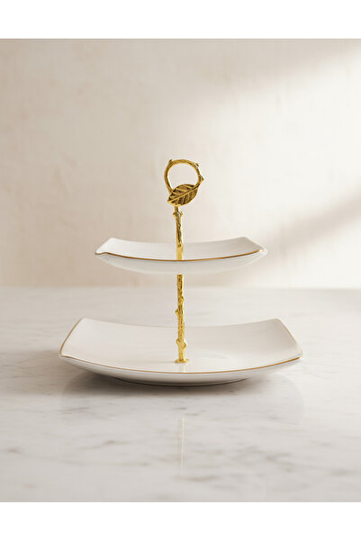 REDTAG White Square 2 Tier Cake Stand