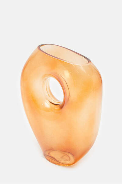 REDTAG Orange Glass Vase Decor