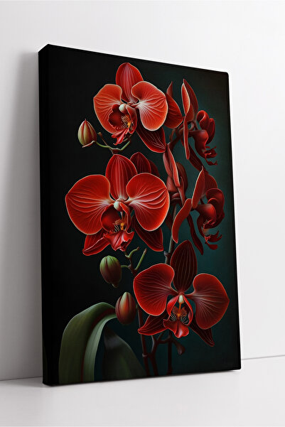 KOSS Dijital Artă cu flori de orhidee roșie, estetică modernă, design decorativ pentru pictură pe pânză