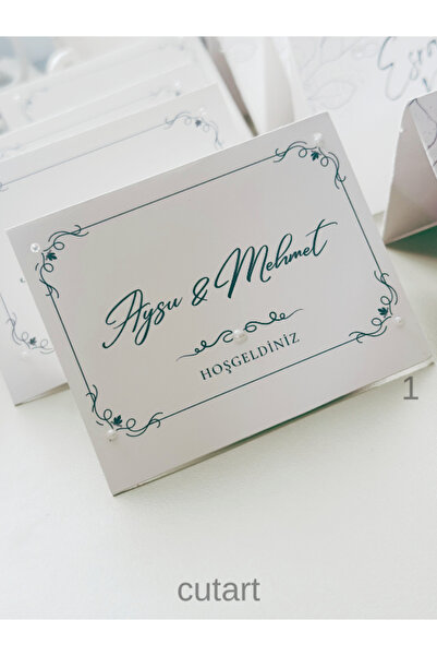 cutart İncili Masa Kartı (Söz Nişan Özel Günler için)