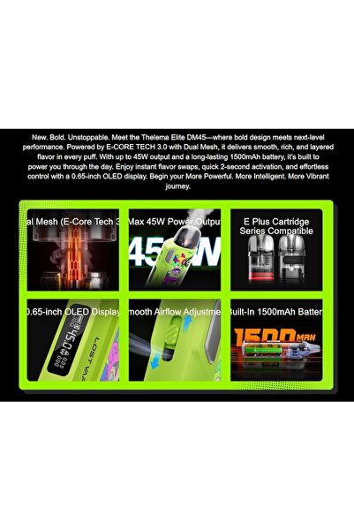 Lost Vape Thelema Elite DM45 Kit 1500 mAh 45W Dual Mesh – Akina Speed