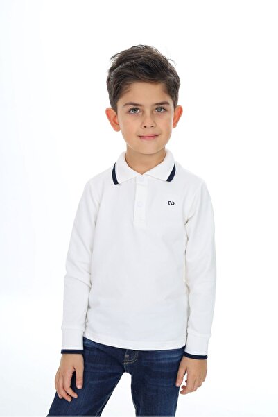 Toontoy Tricou cu mânecă lungă, cu guler polo și nasturi, imprimat, pentru bă...