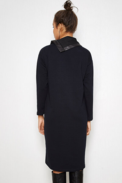 Hopoi Women's Leather Paneled Zipper Accessory Dress