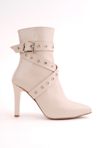 Madam Tarz Μπότες με λεπτό τακούνι και ζώνη κάψουλας BLN-2401