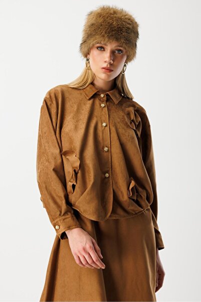 Ghisa Embossed Piece Detailed Shirt Skirt Set