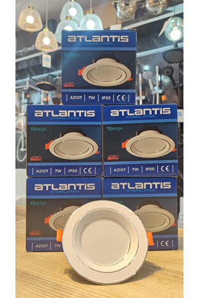 Atlantis 5 Adet Watt Beyaz Krom Kasa LED Spot Beyaz Işık 6500K A2107