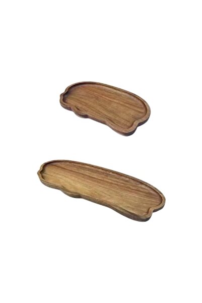 OEM Set of 2 Decorative Wooden Trays, EVNC, Japanese Style